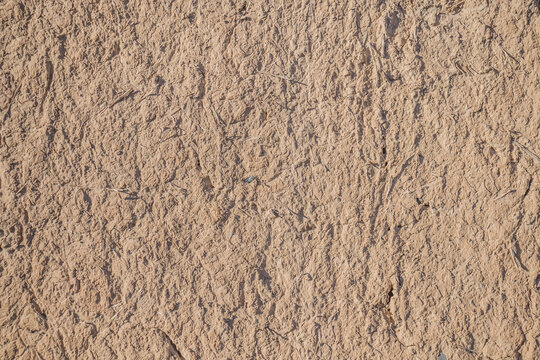 Clay plastered wall surface as background