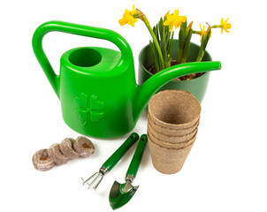 gardening tools isolated on white background