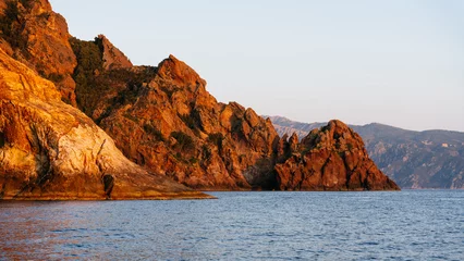Fotobehang Mediterraans Europa Scandola Natural Reserve, Corsica Island. Seascape, south France  © ronnybas