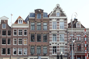 Fototapeta na wymiar Amsterdam Kadijksplein Square Historic House Facades View, Netherlands