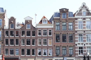 Fototapeta na wymiar Amsterdam Kadijksplein Square Historic House Facades, Netherlands