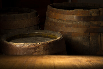 Barrels in the wine cellar, Porto, Portugal