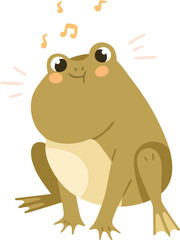 Cute Frog Childish Cartoon Illustration