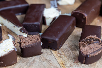 sweet cottage cheese in chocolate glaze