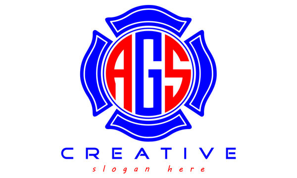 AGS three letters circle curves logo vector Template