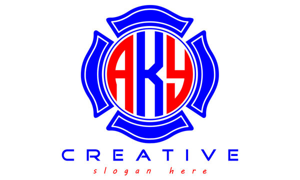 AKY three letters circle curves logo, vector Template