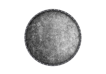Old round shield isolated on white background