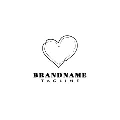 love logo icon cartoon design template black isolated cute illustration