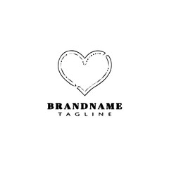 love logo icon cartoon design template black isolated cute illustration