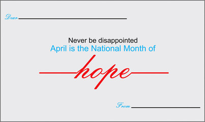 National Month of Hope, soft design suitable for greeting card poster and banner