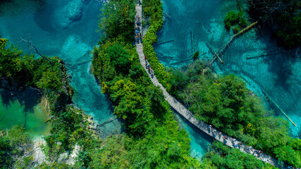 Plitvice - national park, croatian aerial photography, panorama of croatia 