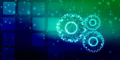 2d illustration gear Network
