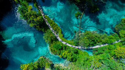 Plitvice - national park, croatian aerial photography, panorama of croatia 