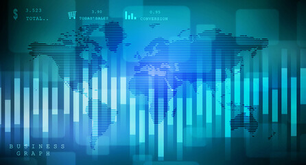 2d rendering Stock market online business concept. business Graph 
