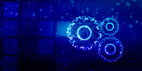 2d illustration gear Network
