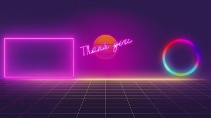 End screen Youtube template 80s style sci-fi subscribe to my channel, see my videos two videos one channel