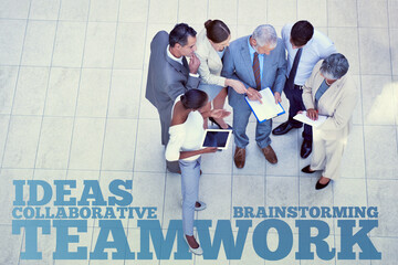 Teamwork makes the dream work. A graphic illustration depicting teamwork in business.