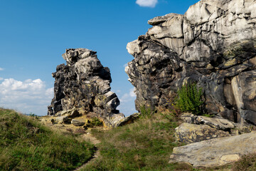 Devil's Wall (Teufelsmauer in German), famous rock formation in Saxony-Anhalt, Harz area, Germany.