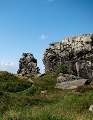 Fototapeta na wymiar Devil's Wall (Teufelsmauer in German), famous rock formation in Saxony-Anhalt, Harz area, Germany.