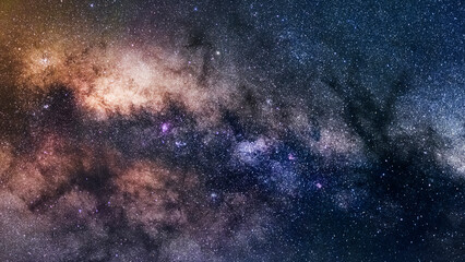 The Milky way. Lagoon nebula. Landscape with Milky way galaxy. Galaxy M87
