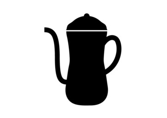 ティーポットのシルエットイラスト