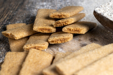 wheat long cookies stuffed with mashed different fruits