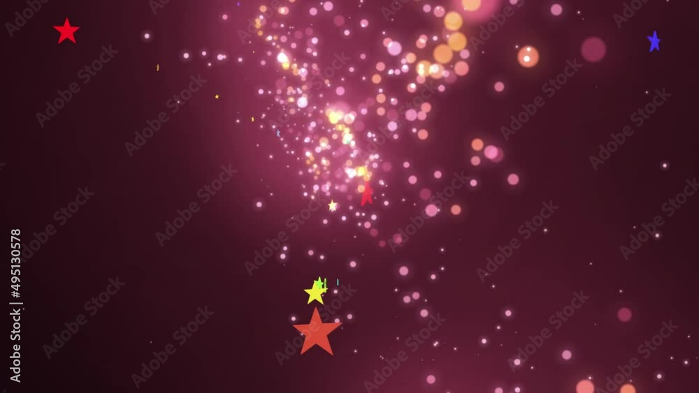 Wall mural abstract fireworks of particles and stars in infinite space. 4k. 3d. a beautiful background for any 