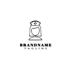 Obraz premium nurse logo cartoon template icon design black vector illustration
