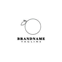 orange fruit logo cartoon design icon black template isolated vector illustration