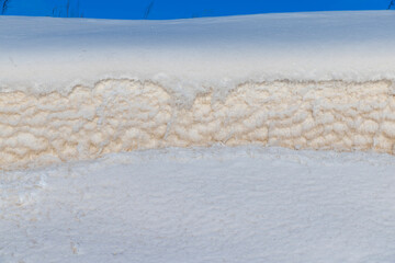 winter season with snowdrifts after snowfall
