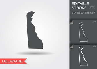 Stylized map of the U.S. state of Delaware vector illustration