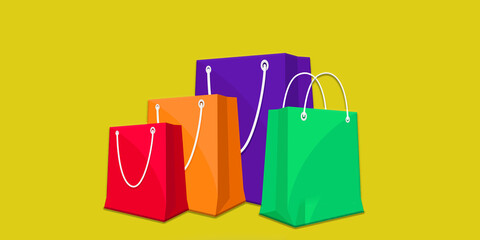 Shopping bags with multi color