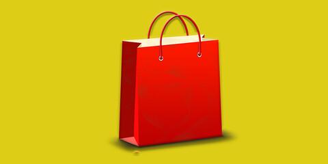 Shopping bags with yellow background