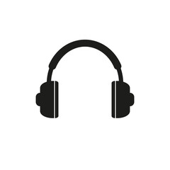 Headphone icon. Simple flat vector illustration on a white background