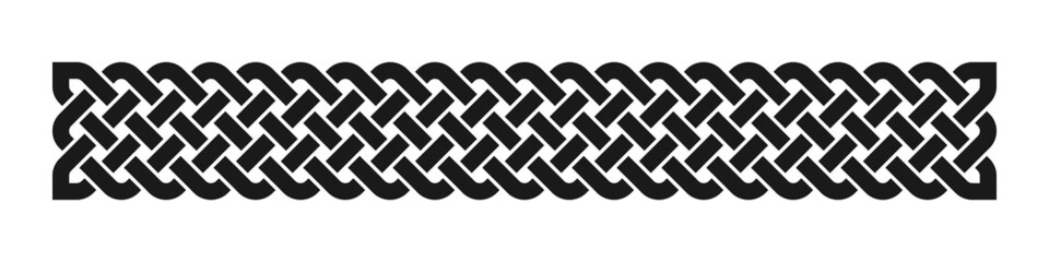 Celtic weaving interlaced black border - 495132347