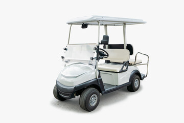 Gas Golf cart or electric golf cart small vehicle on white background .