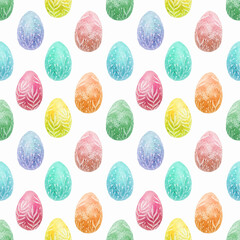 Easter seamless pattern on white background. Modern trendy design. Background, wallpaper, wrapping, textile template.