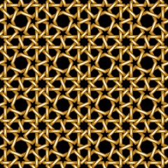 Islamic golden seamless pattern on black background