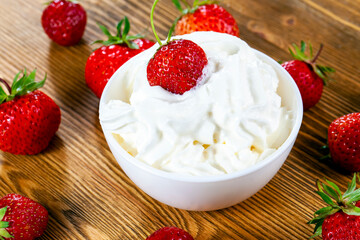 ripe red strawberries are used for making desserts