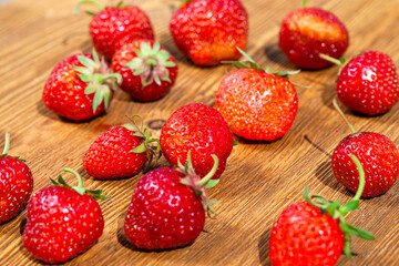 ripe red strawberries are used for making desserts