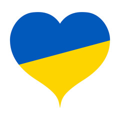 Ukrainian flag heart symbol icon