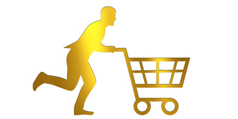 Man with Golden Cart