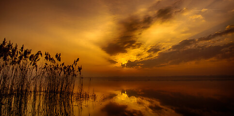 Sunrise over a lake in Silesia © Mariusz