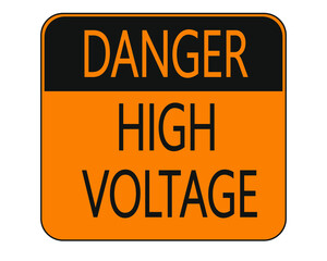 Fototapeta premium yellow danger sign. high voltage