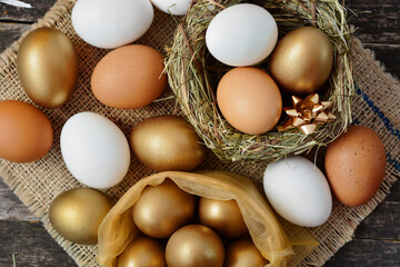 golden color egg concept of enrichment and wealth	
