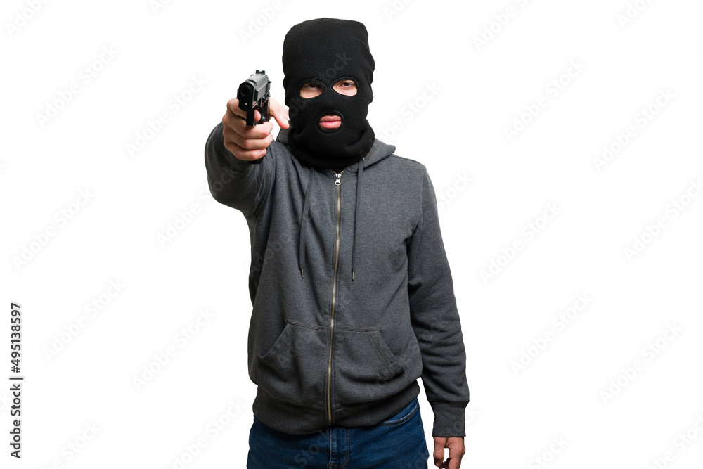 Wall mural Committing a robbery at gunpoint