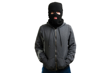 Criminal wearing a black balaclava