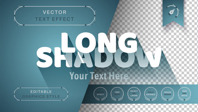 Long Shadow - Editable Text Effect, Font Style