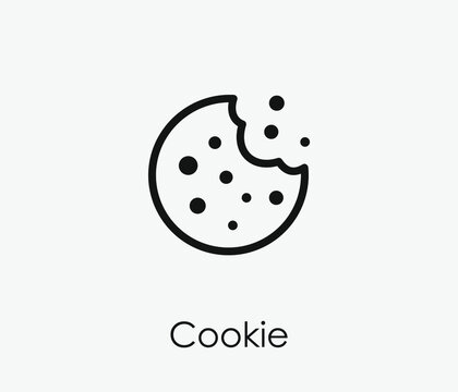 Cookie vector icon. Editable stroke. Symbol in Line Art Style for Design, Presentation, Website or Apps Elements, Logo. Pixel vector graphics - Vector