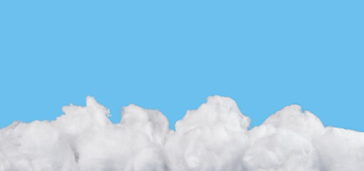 Banner with white clouds at blue sky background. Hope, peace concept. Copyspace . High quality photo